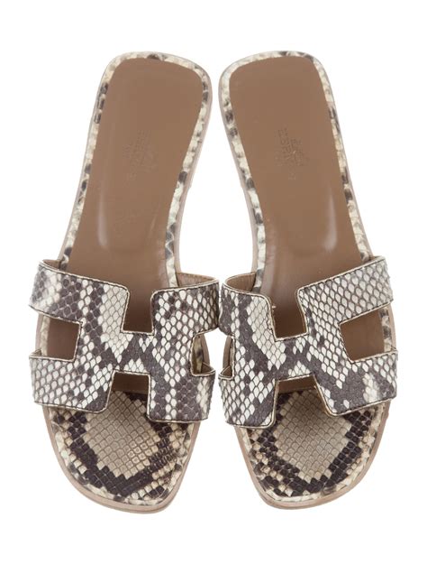 hermes slides woman|Hermes snakeskin sandals.